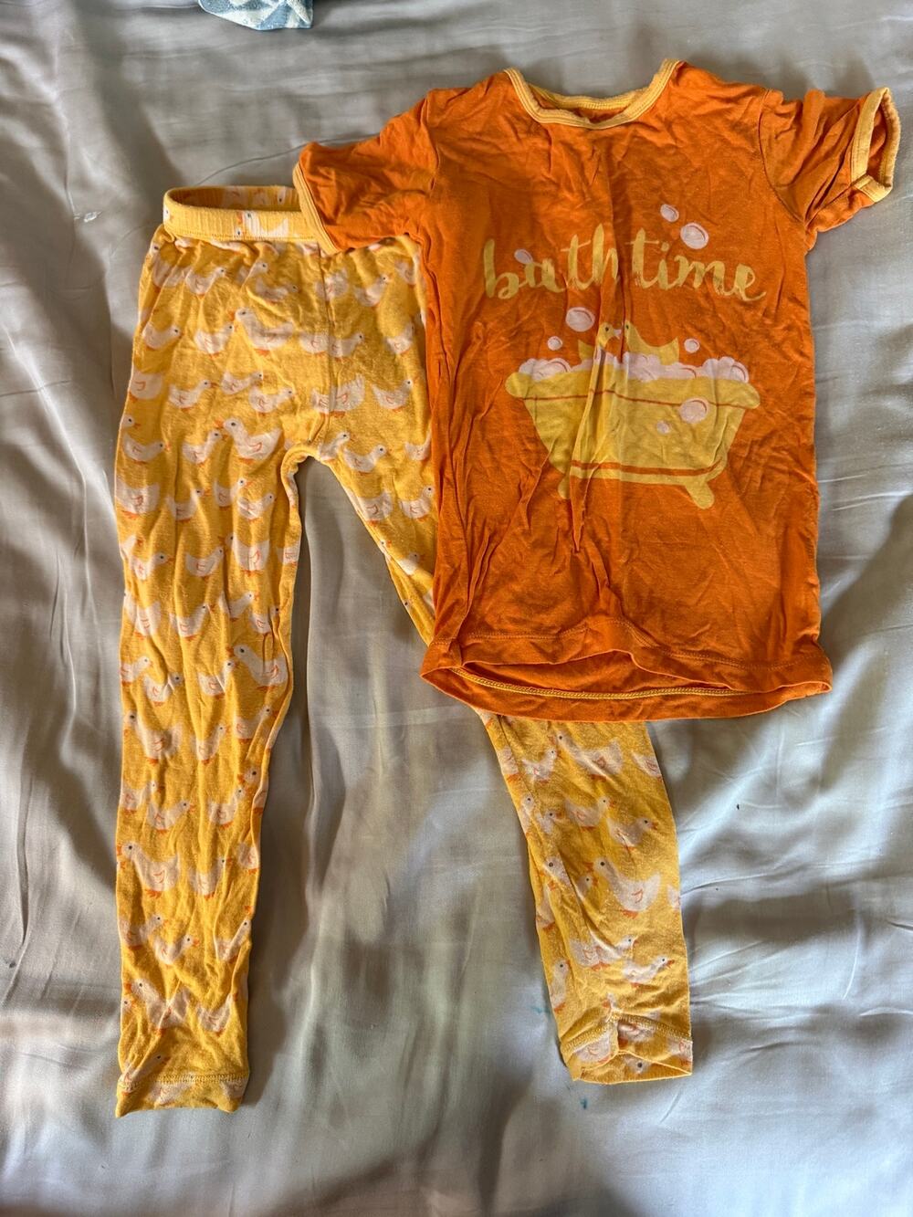 Kickee Pants yellow duck pajamas size 5